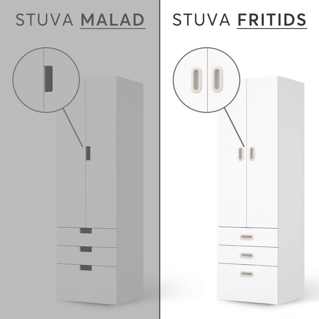 Vergleich IKEA Stuva Fritids / Malad - Flieder Light