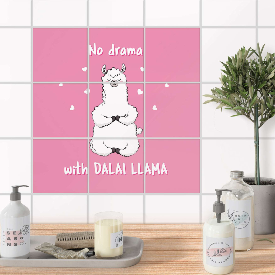Klebefliesen Bad - Dalai Llama