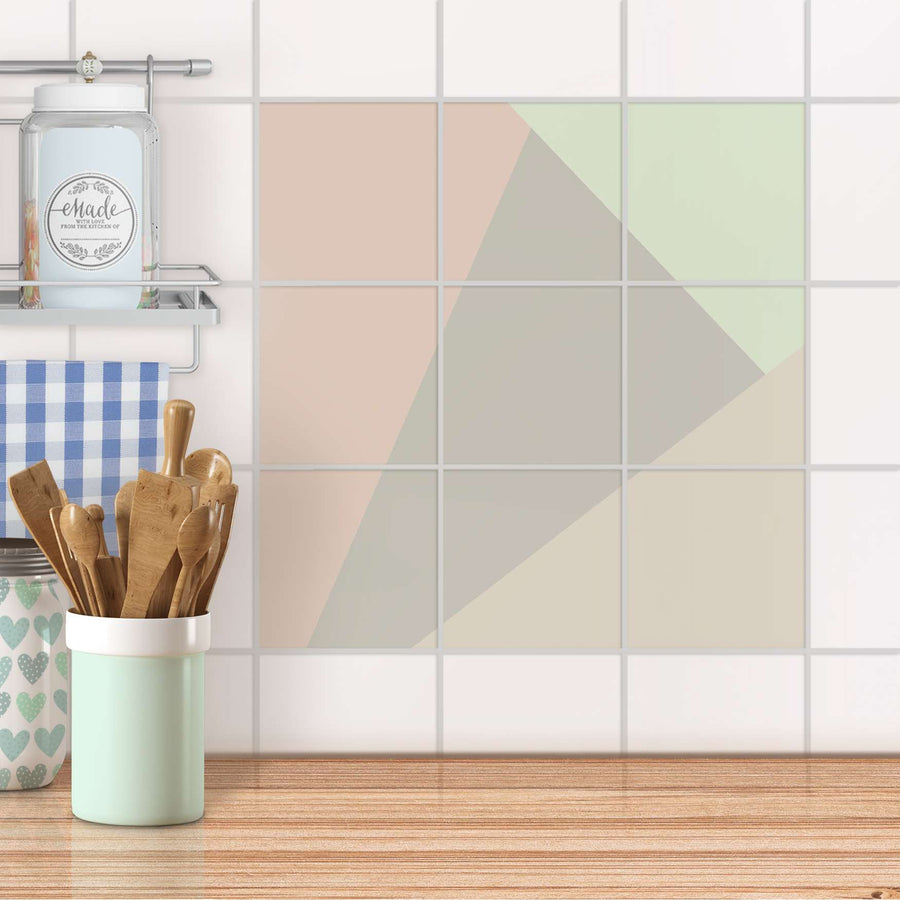 Klebefliesen Küche - Pastell Geometrik