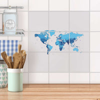 Klebefliesen Küche - Politische Weltkarte