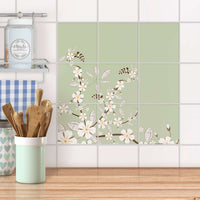 Klebefliesen Küche - White Blossoms