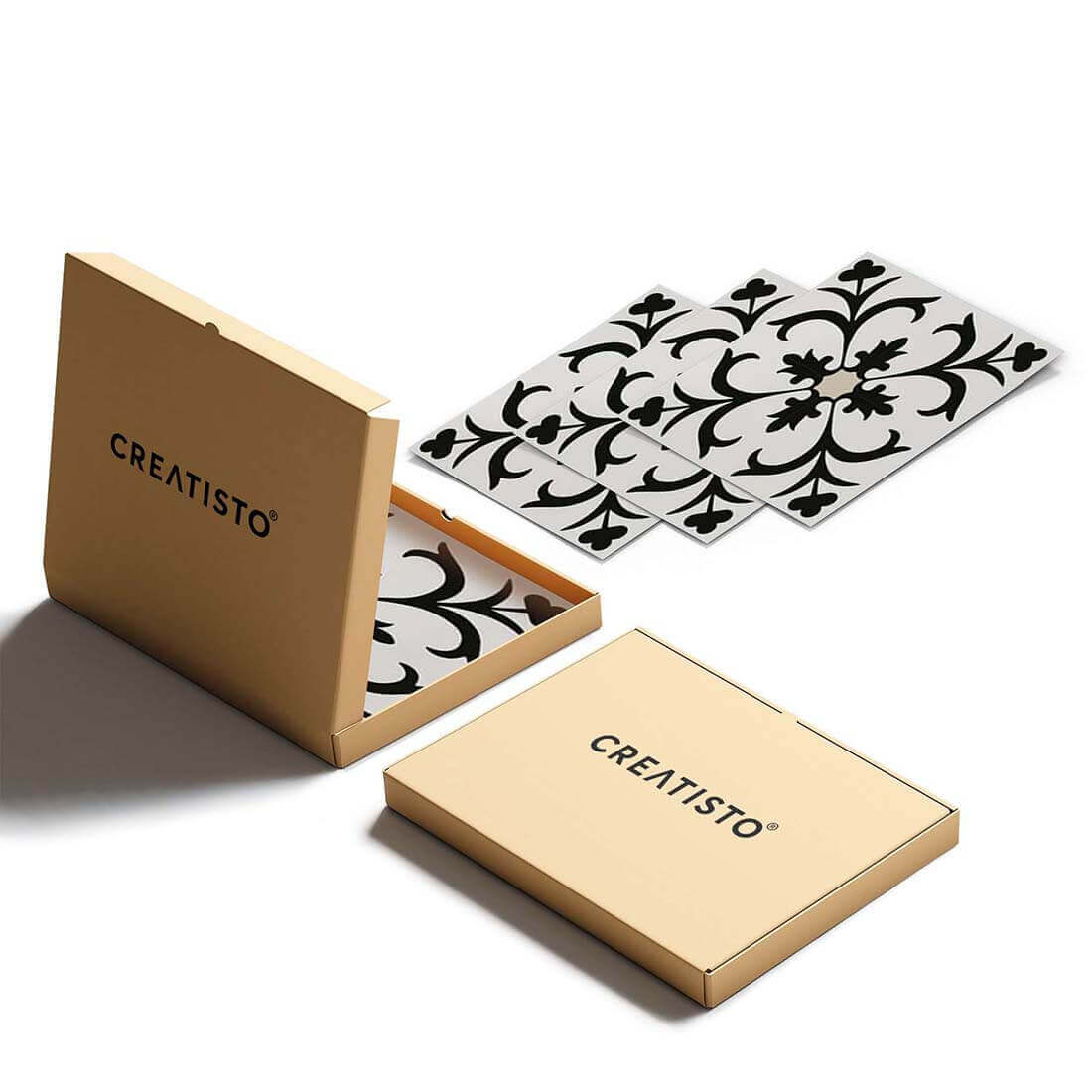 Klebefliesen rechteckig Black Flower Pattern - Verpackung - creatisto pds2