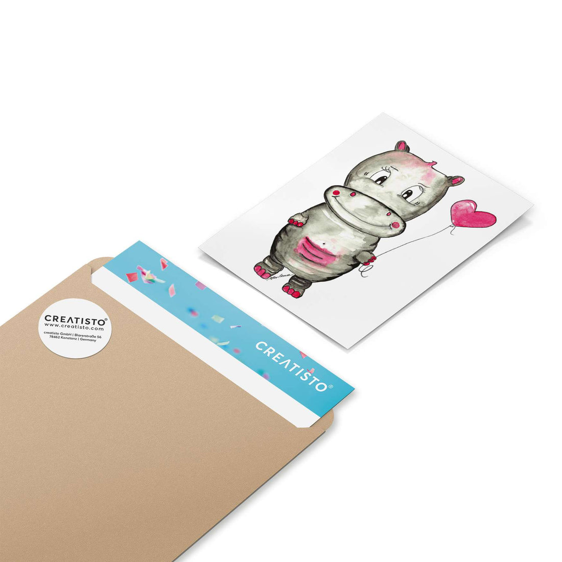 Klebefliesen Nilpferd mit Herz - Paket - creatisto pds2