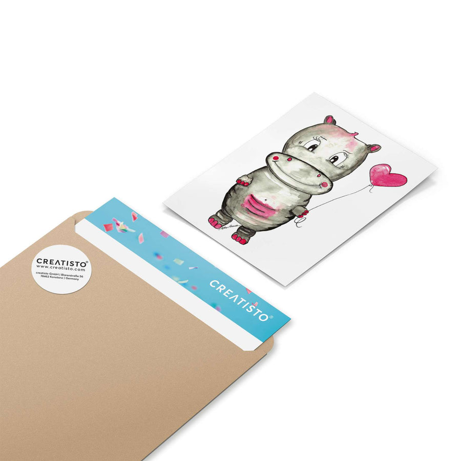 Klebefliesen Nilpferd mit Herz - Paket - creatisto pds2