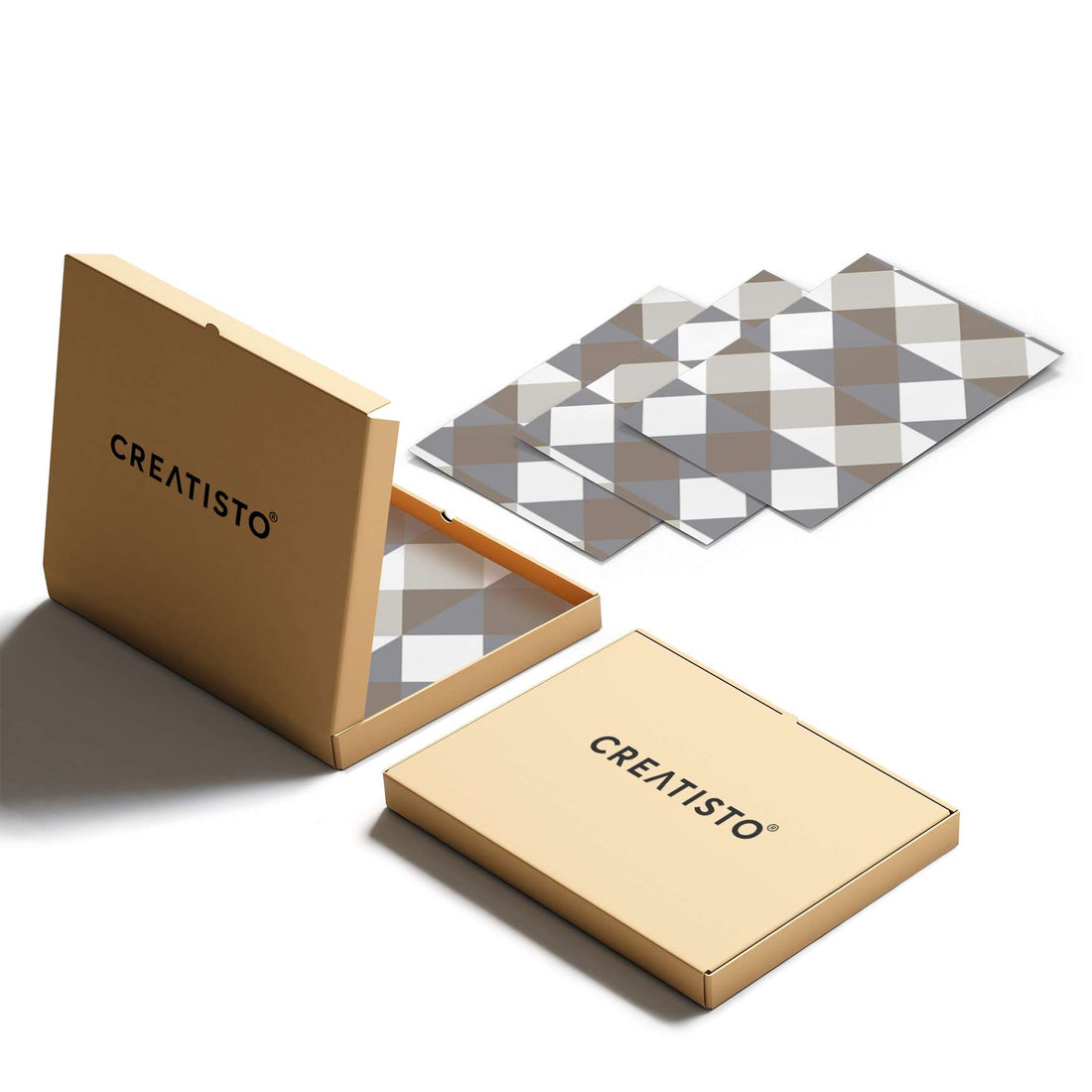Klebefliesen Triangle Pattern - Grau - Paket - creatisto pds2