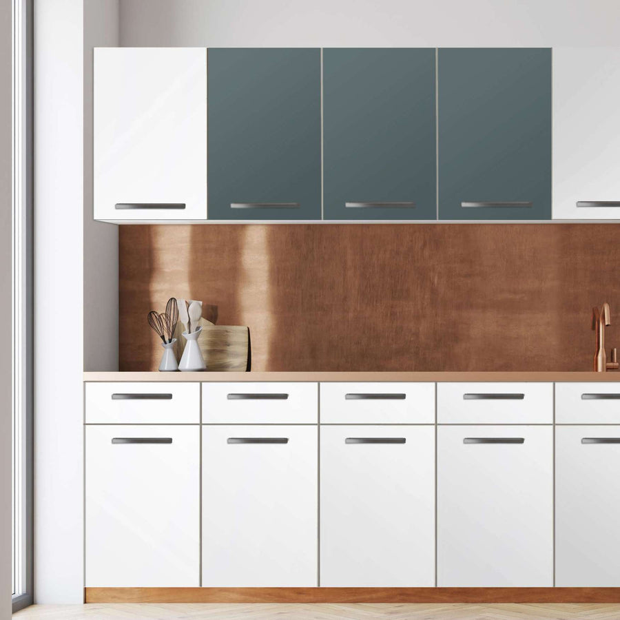 Klebefolie für die Küche -Blaugrau Light- Wandschrank 120x60 cm - Front