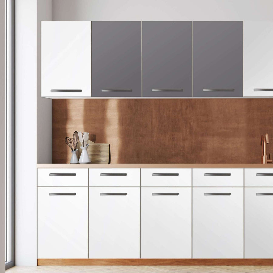 Klebefolie für die Küche -Grau Light- Wandschrank 120x60 cm - Front