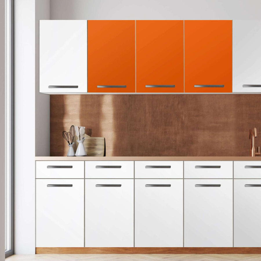 Klebefolie für die Küche -Orange Dark- Wandschrank 120x60 cm - Front