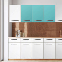Klebefolie für die Küche -Türkisgrün Light- Wandschrank 120x60 cm - Front