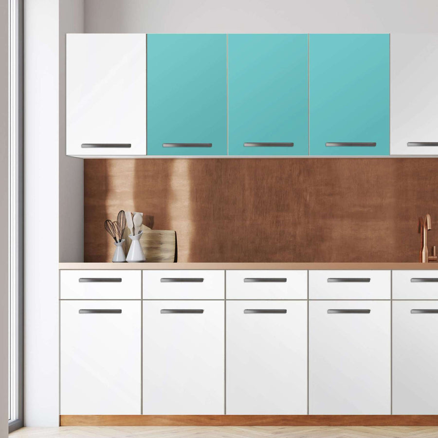 Klebefolie für die Küche -Türkisgrün Light- Wandschrank 120x60 cm - Front