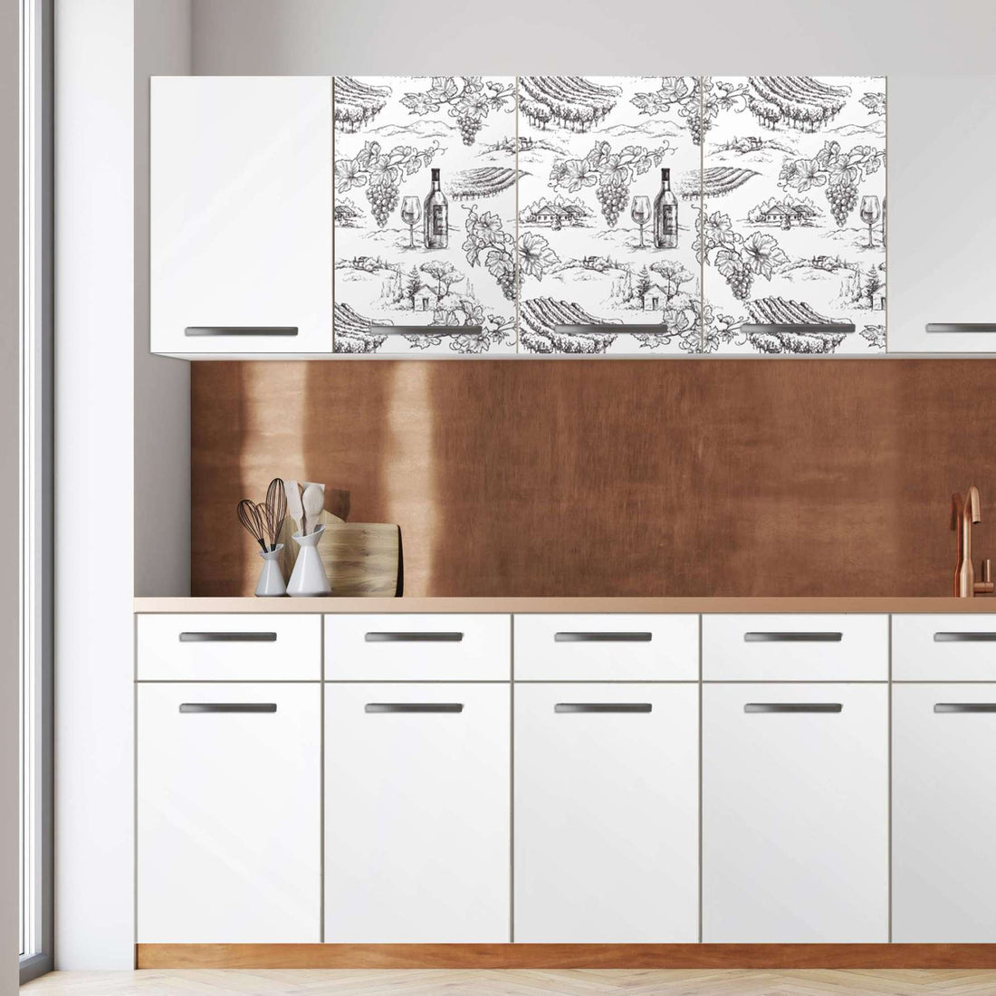 Klebefolie für die Küche -Vineyard- Wandschrank 120x60 cm - Front