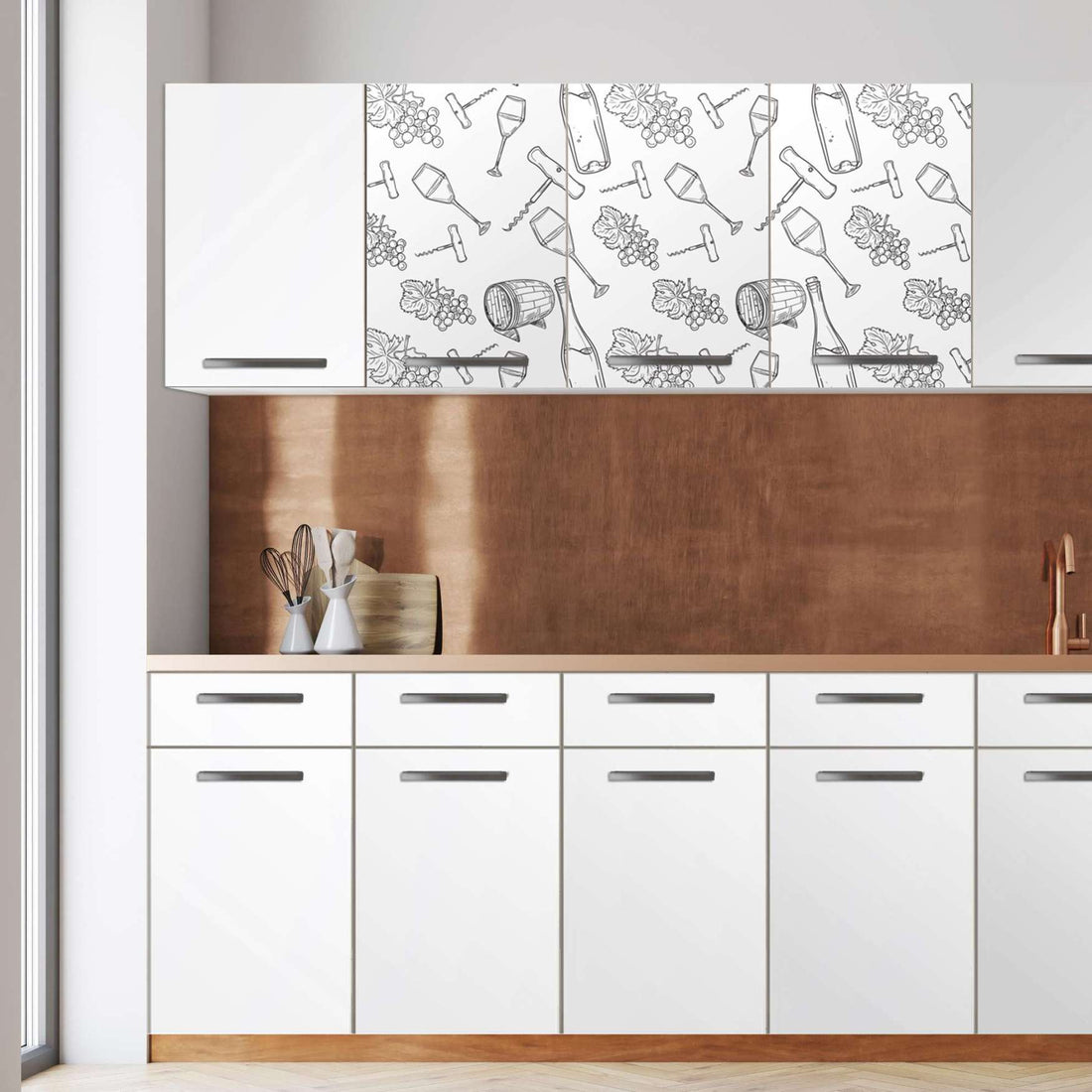 Klebefolie für die Küche -Vino- Wandschrank 120x60 cm - Front