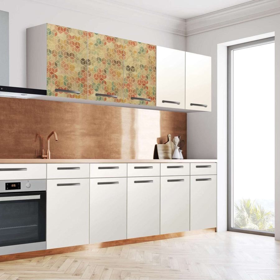 Klebefolie für die Küche 3D Retro Pattern - Wandschrank 120x60 cm - Seite