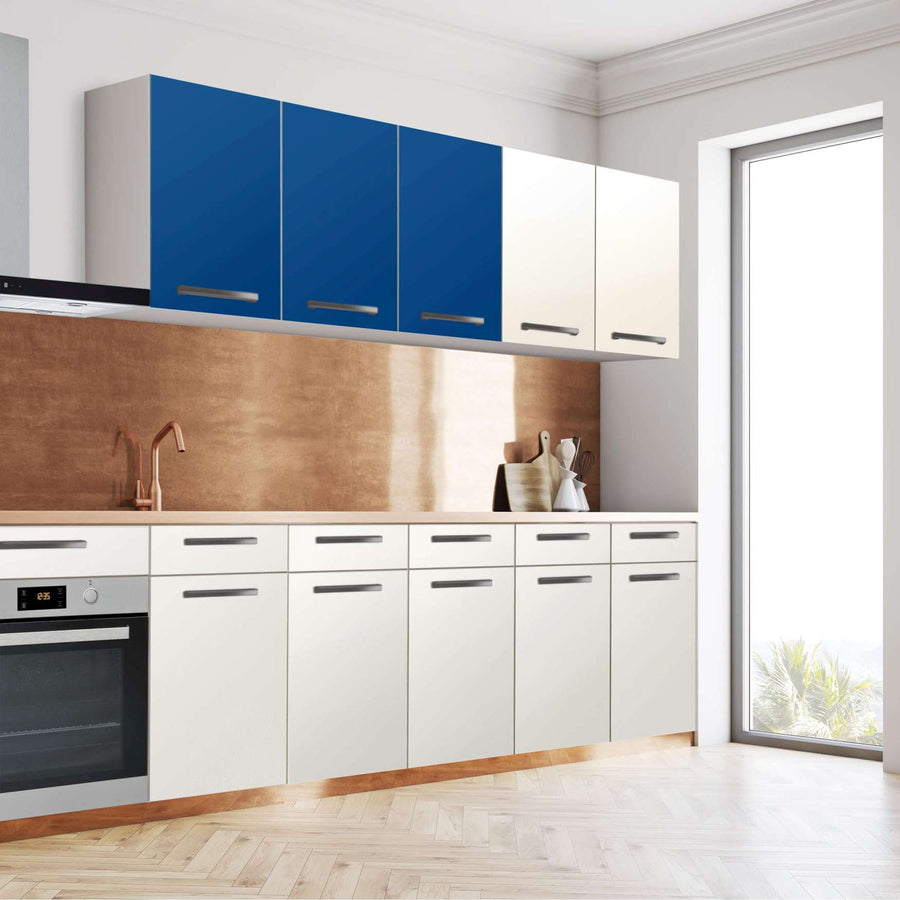 Klebefolie für die Küche Blau Dark - Wandschrank 120x60 cm - Seite