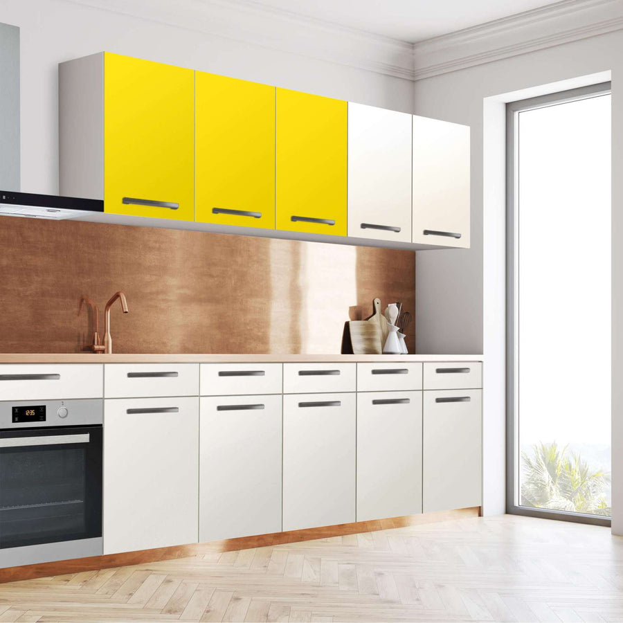Klebefolie für die Küche Gelb Dark - Wandschrank 120x60 cm - Seite