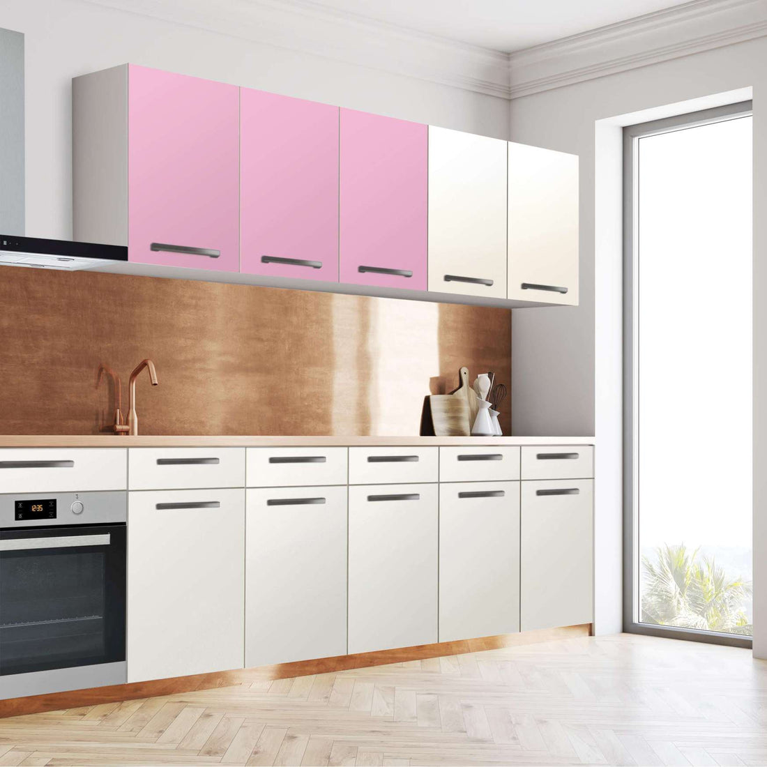 Klebefolie für die Küche Pink Light - Wandschrank 120x60 cm - Seite
