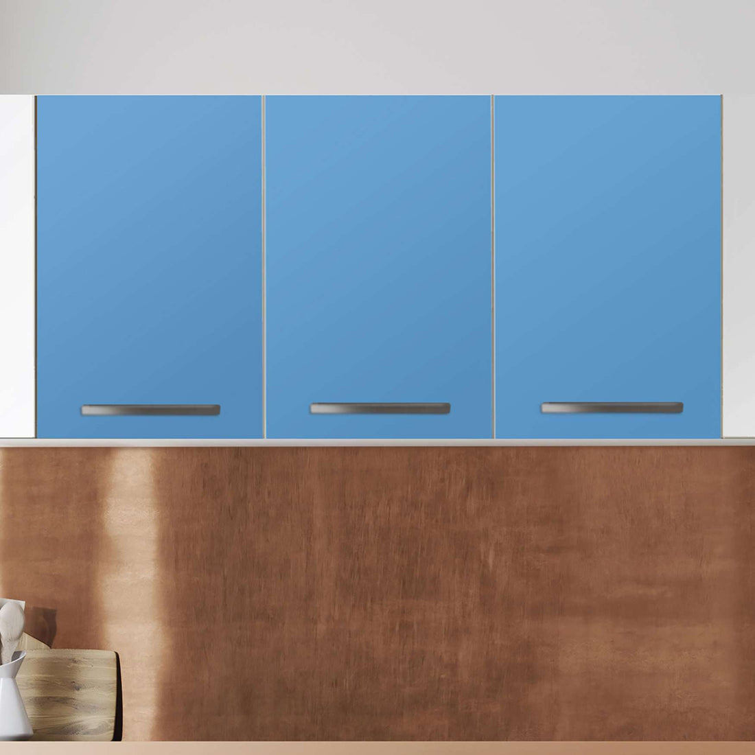 Klebefolie für die Küche Blau Light - Wandschrank 120x60 cm - Zoom