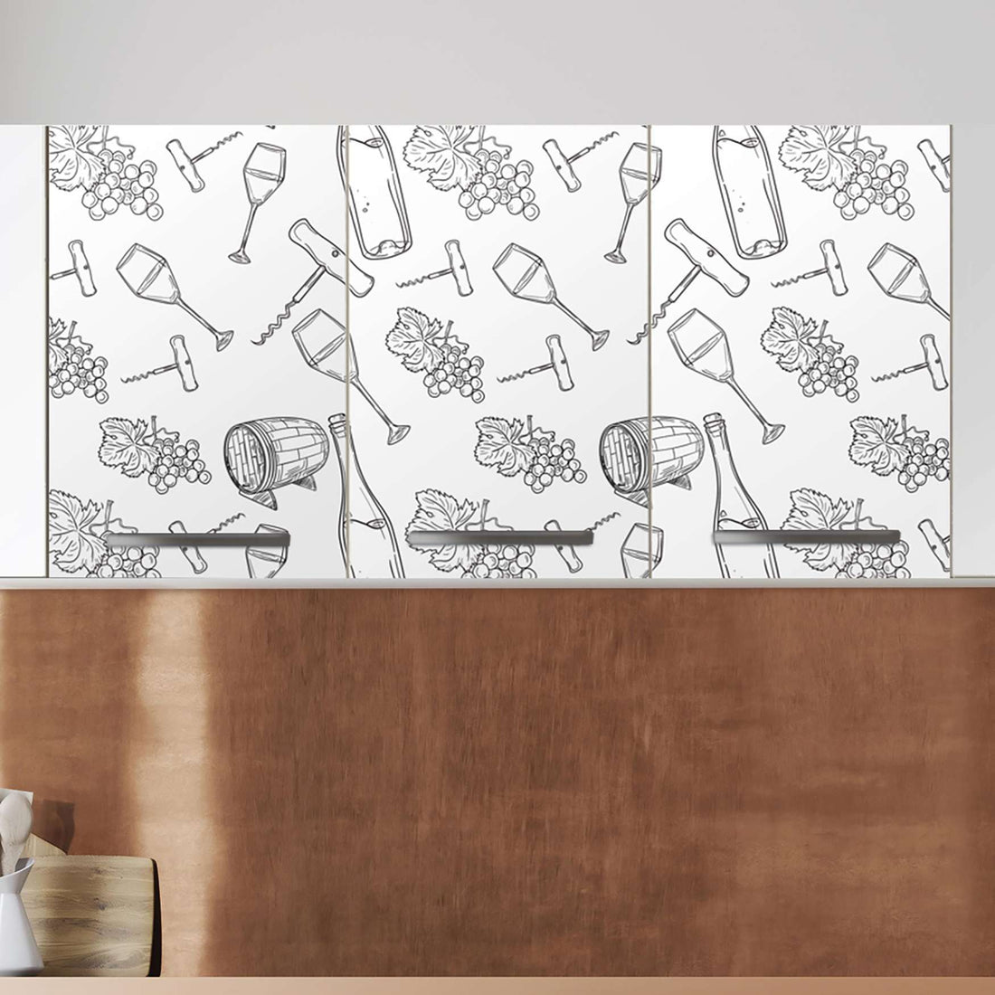 Klebefolie für die Küche Vino - Wandschrank 120x60 cm - Zoom