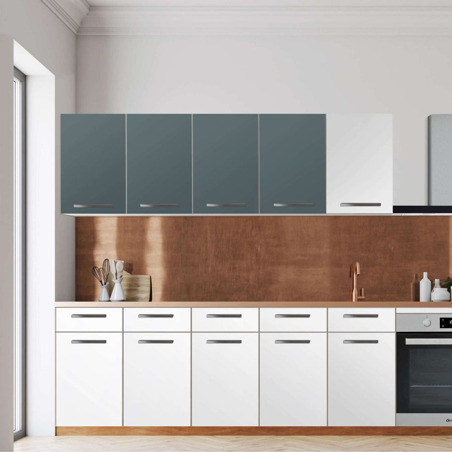Klebefolie für die Küche -Blaugrau Light- Wandschrank 160x60 cm - Front