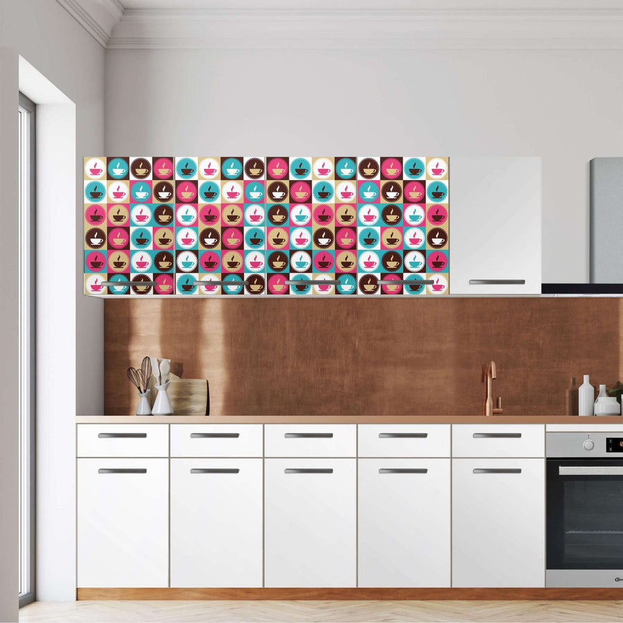 Klebefolie für die Küche -Coffee Cups- Wandschrank 160x60 cm - Front