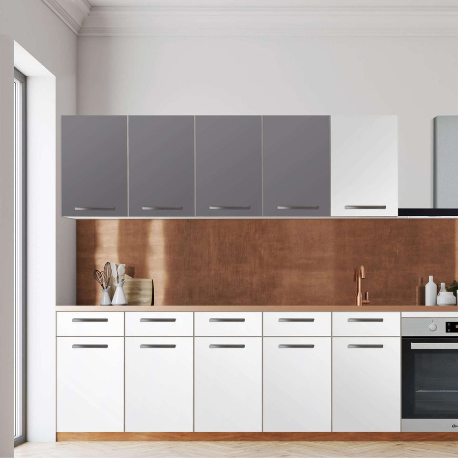 Klebefolie für die Küche -Grau Light- Wandschrank 160x60 cm - Front