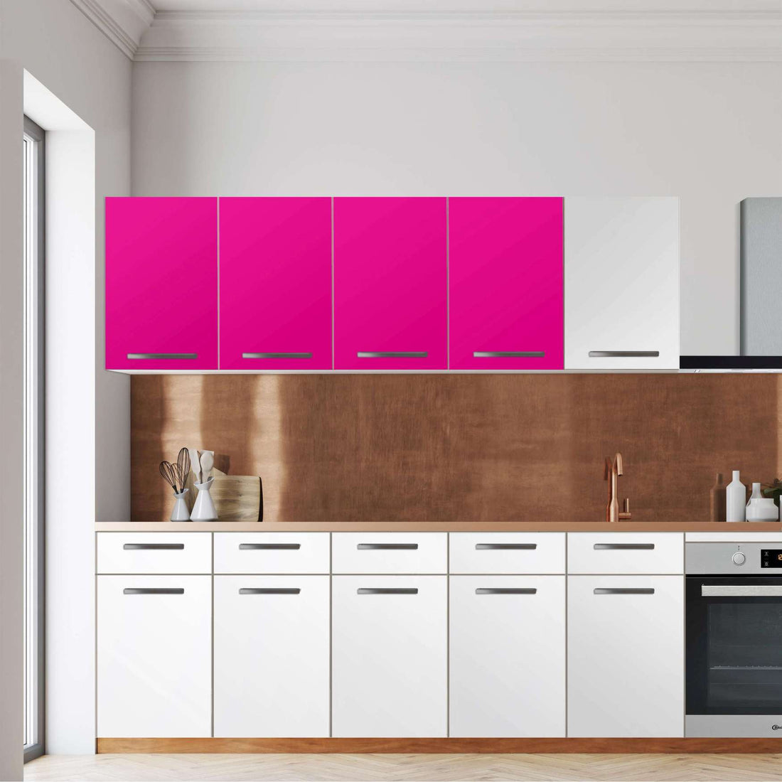 Klebefolie für die Küche -Pink Dark- Wandschrank 160x60 cm - Front
