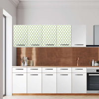 Klebefolie für die Küche -Retro Pattern - Grün- Wandschrank 160x60 cm - Front