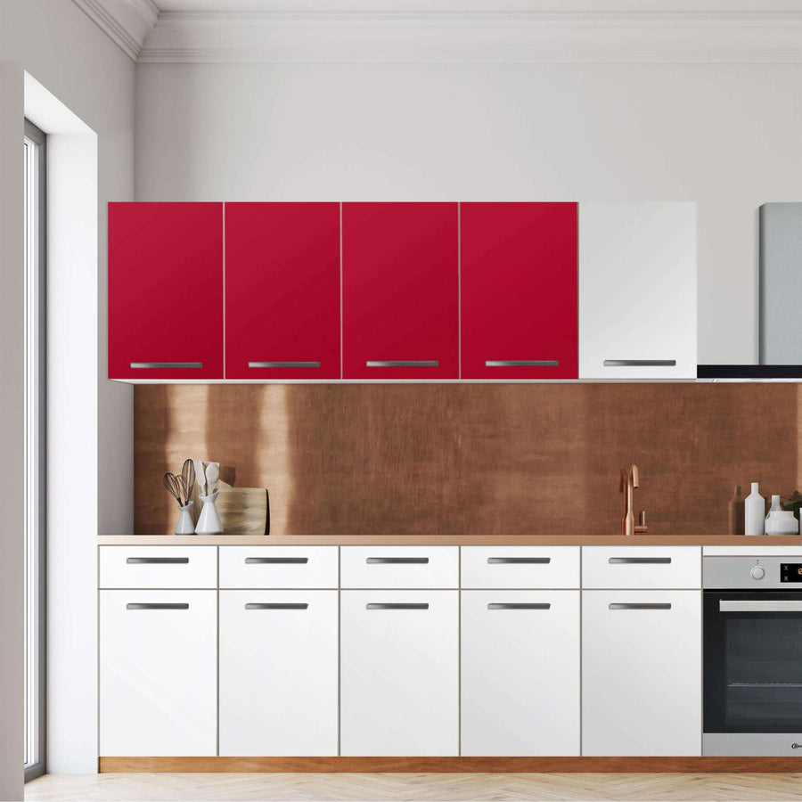 Klebefolie für die Küche -Rot Dark- Wandschrank 160x60 cm - Front