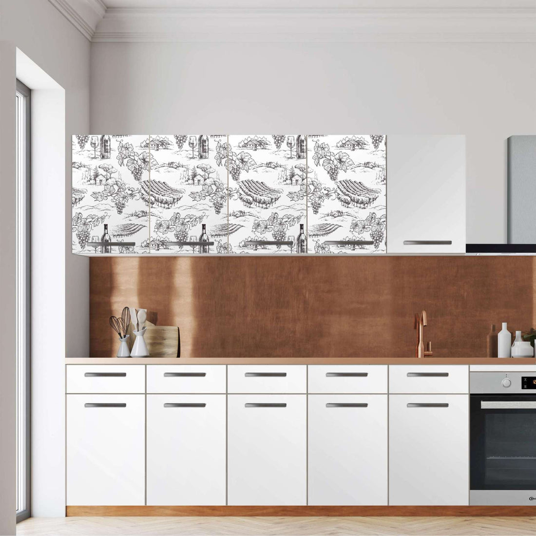 Klebefolie für die Küche -Vineyard- Wandschrank 160x60 cm - Front