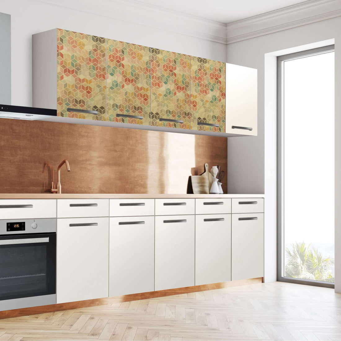 Klebefolie für die Küche 3D Retro Pattern - Wandschrank 160x60 cm - Seite