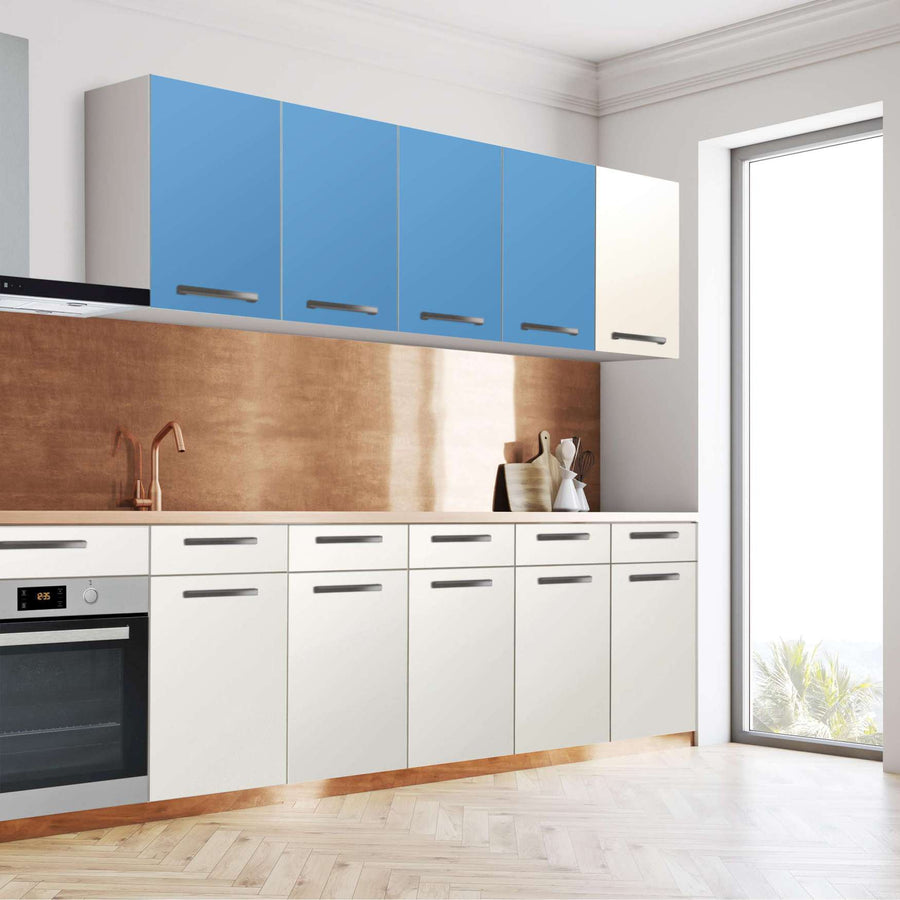 Klebefolie für die Küche Blau Light - Wandschrank 160x60 cm - Seite