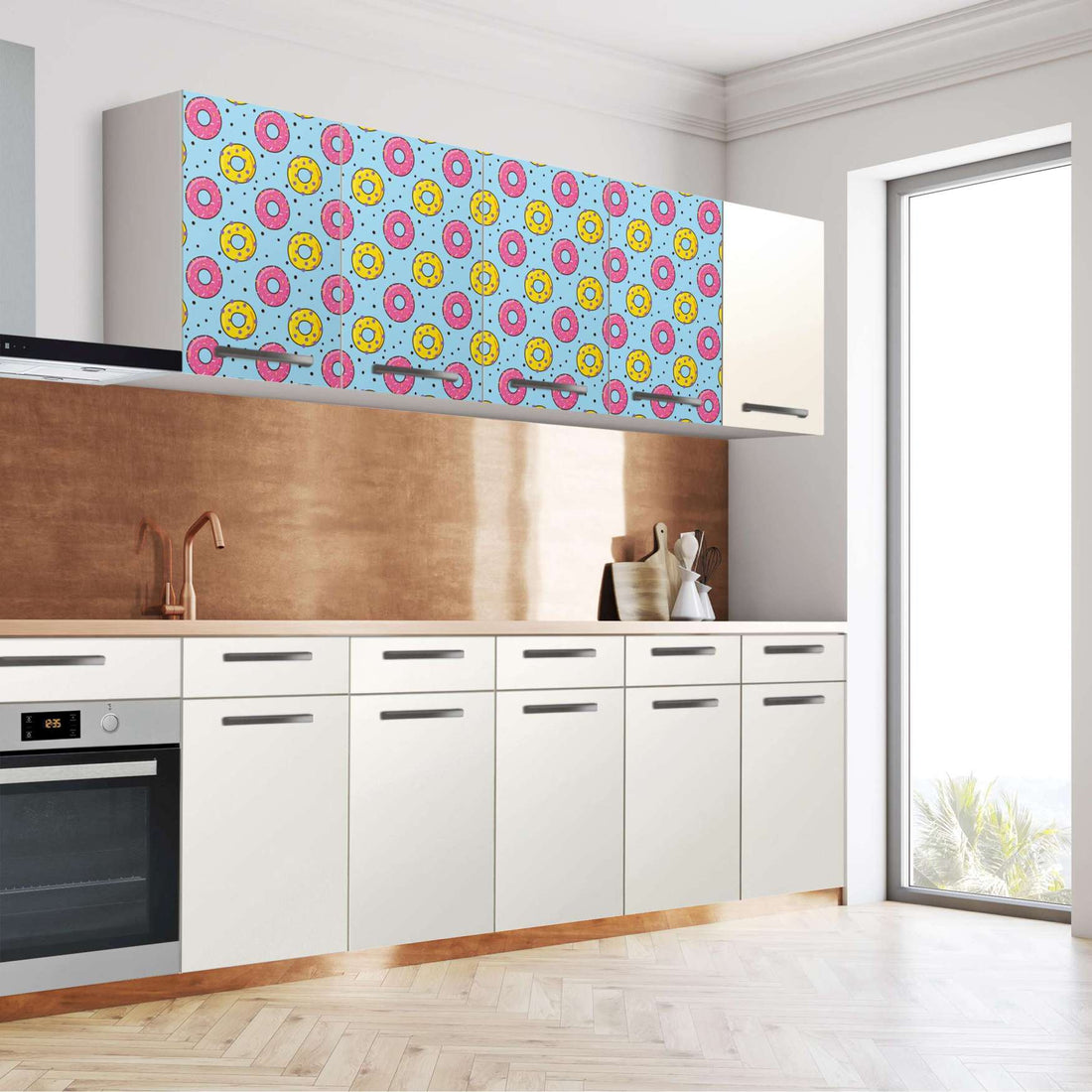 Klebefolie für die Küche Donutparty - Wandschrank 160x60 cm - Seite