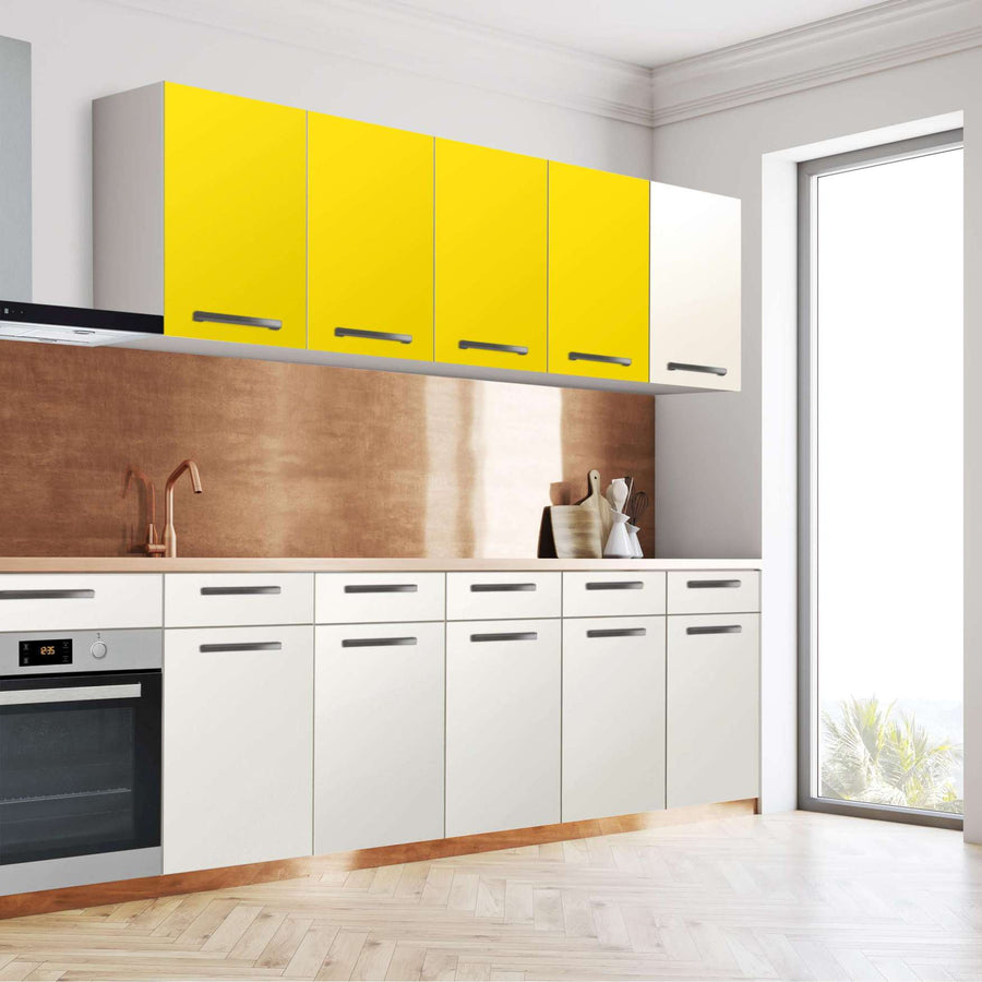 Klebefolie für die Küche Gelb Dark - Wandschrank 160x60 cm - Seite