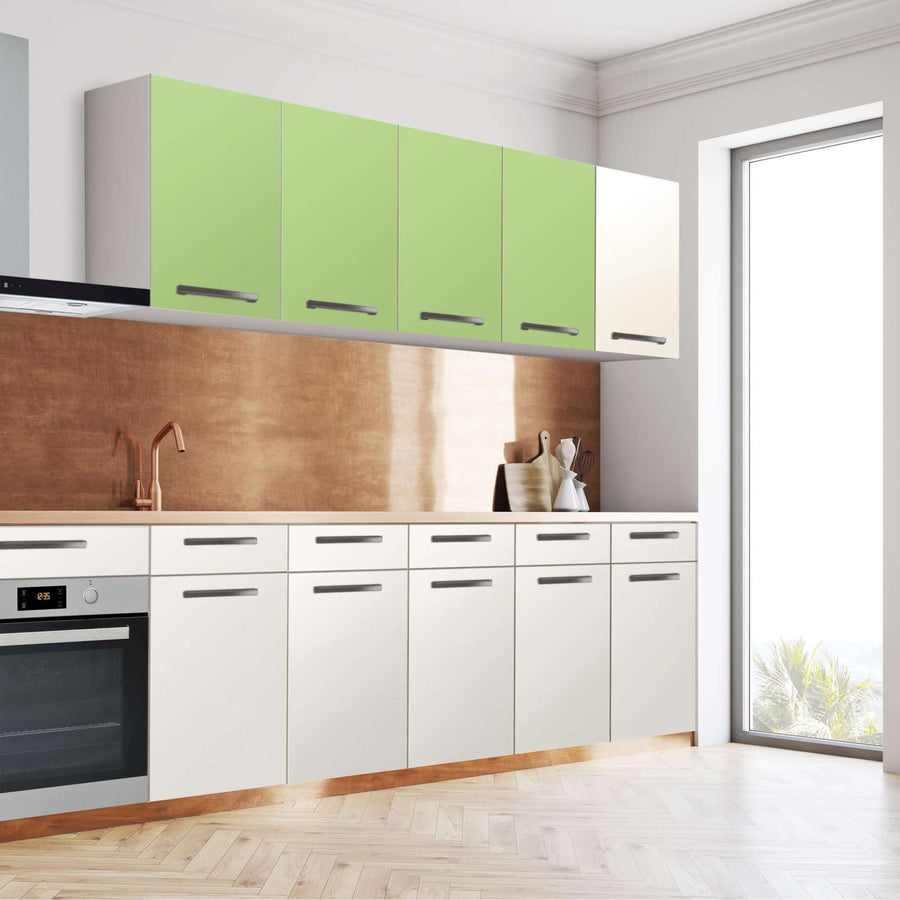 Klebefolie für die Küche Hellgrün Light - Wandschrank 160x60 cm - Seite