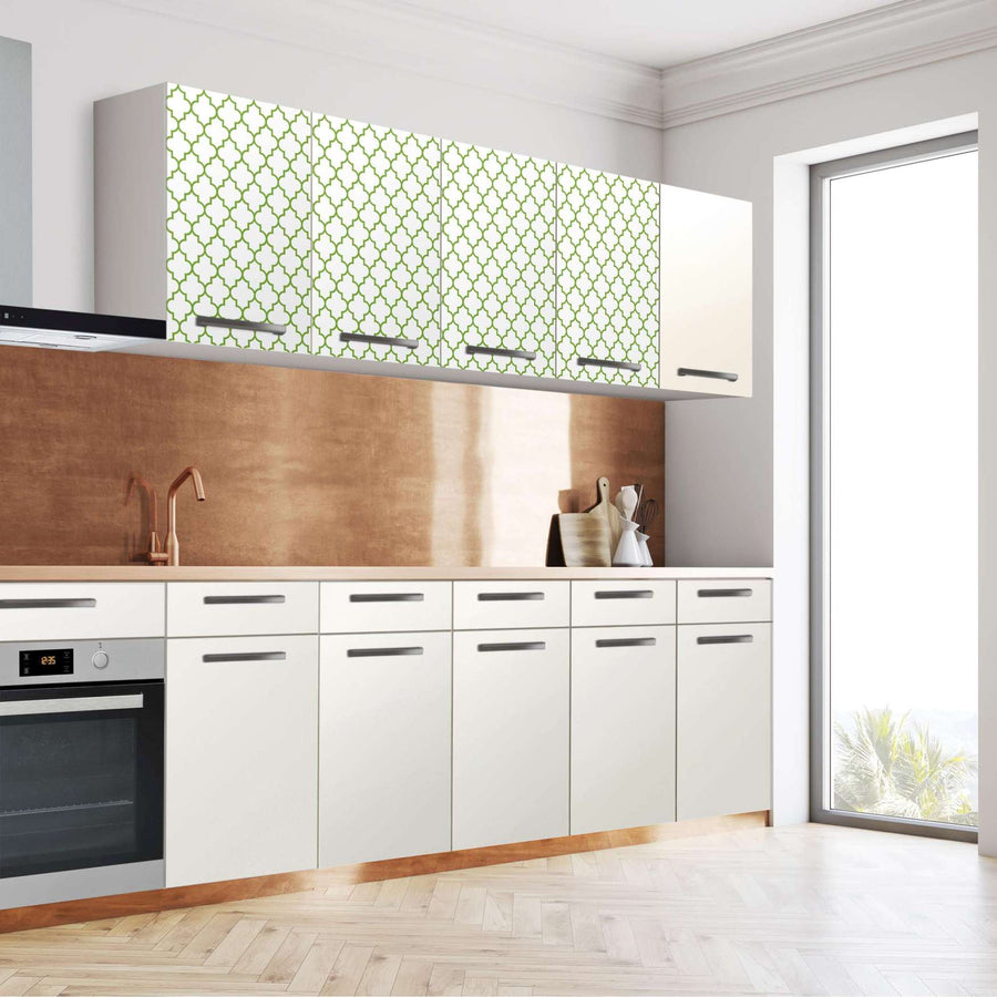 Klebefolie für die Küche Retro Pattern - Grün - Wandschrank 160x60 cm - Seite