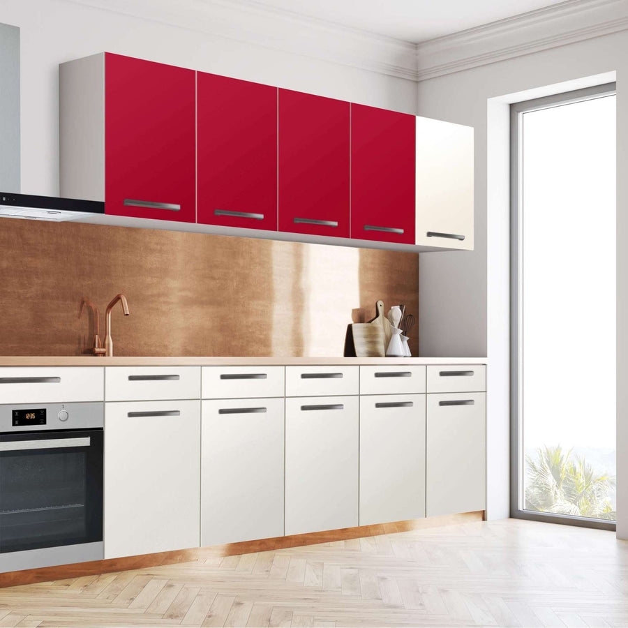 Klebefolie für die Küche Rot Dark - Wandschrank 160x60 cm - Seite