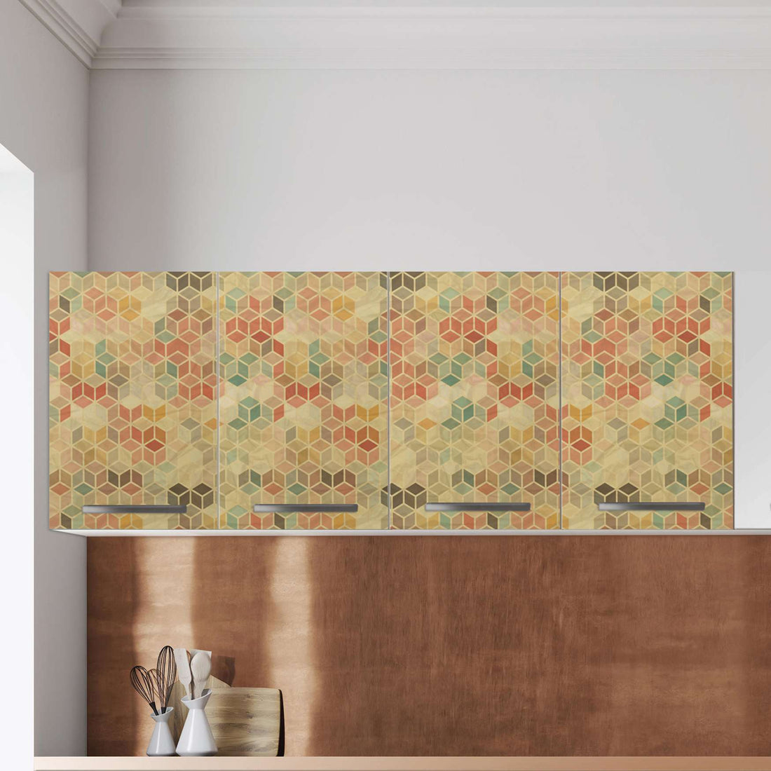 Klebefolie für die Küche 3D Retro Pattern - Wandschrank 160x60 cm - Zoom