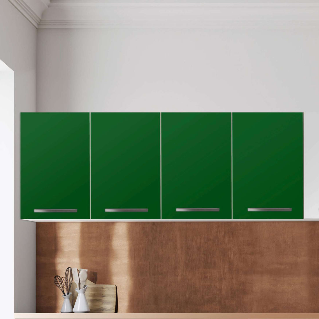 Klebefolie für die Küche Grün Dark - Wandschrank 160x60 cm - Zoom