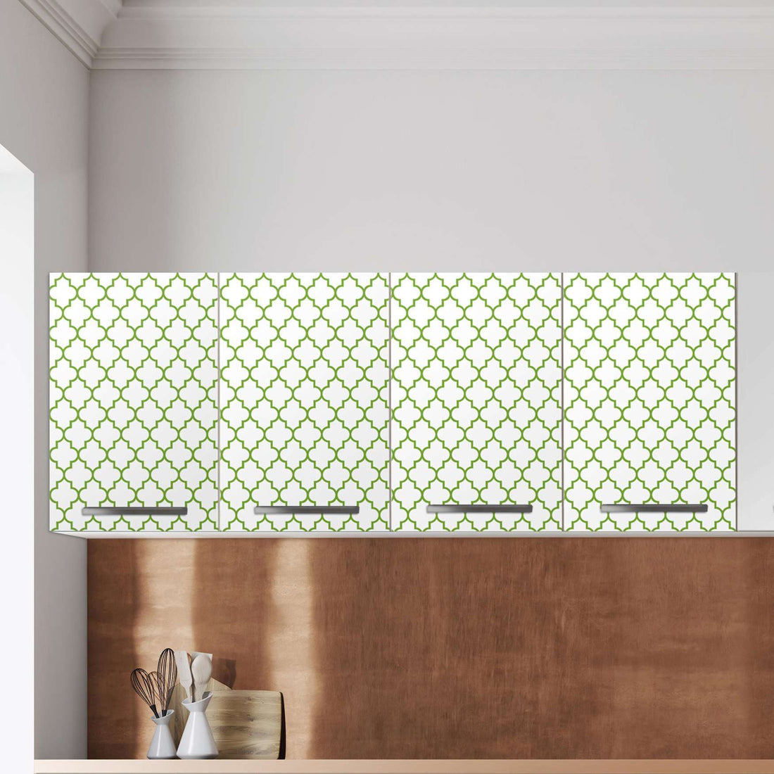 Klebefolie für die Küche Retro Pattern - Grün - Wandschrank 160x60 cm - Zoom