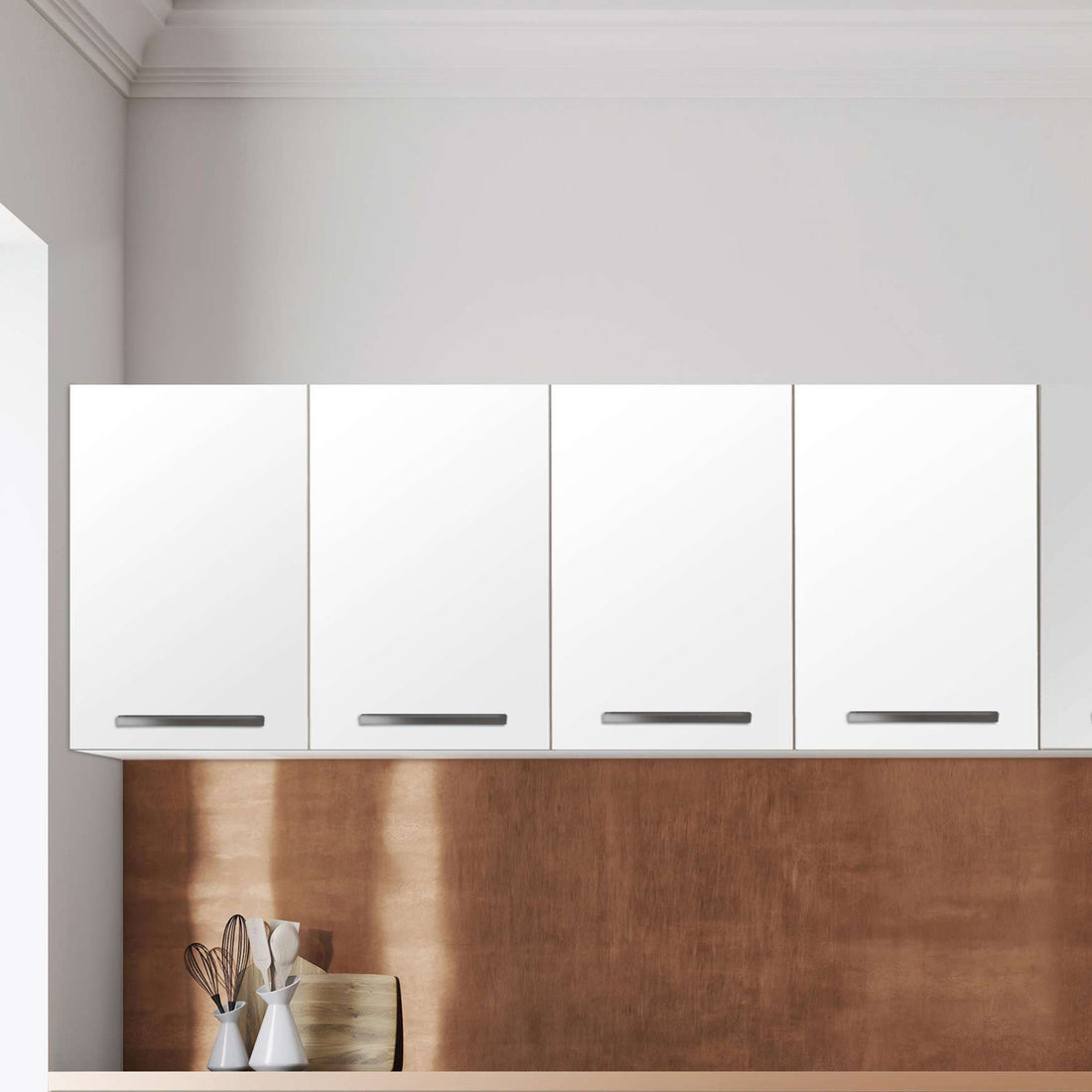 Klebefolie für die Küche Weiß - Wandschrank 160x60 cm - Zoom