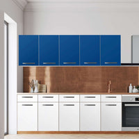 Klebefolie für die Küche -Blau Dark- Wandschrank 200x60 cm - Front