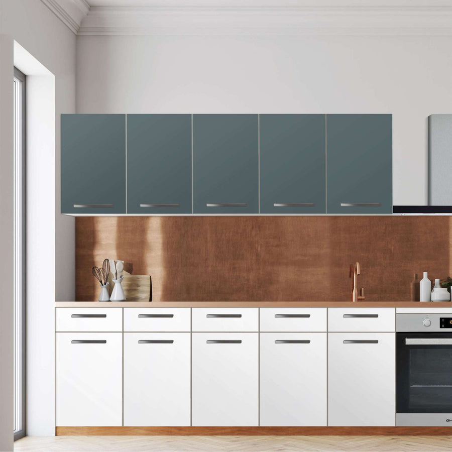 Klebefolie für die Küche -Blaugrau Light- Wandschrank 200x60 cm - Front