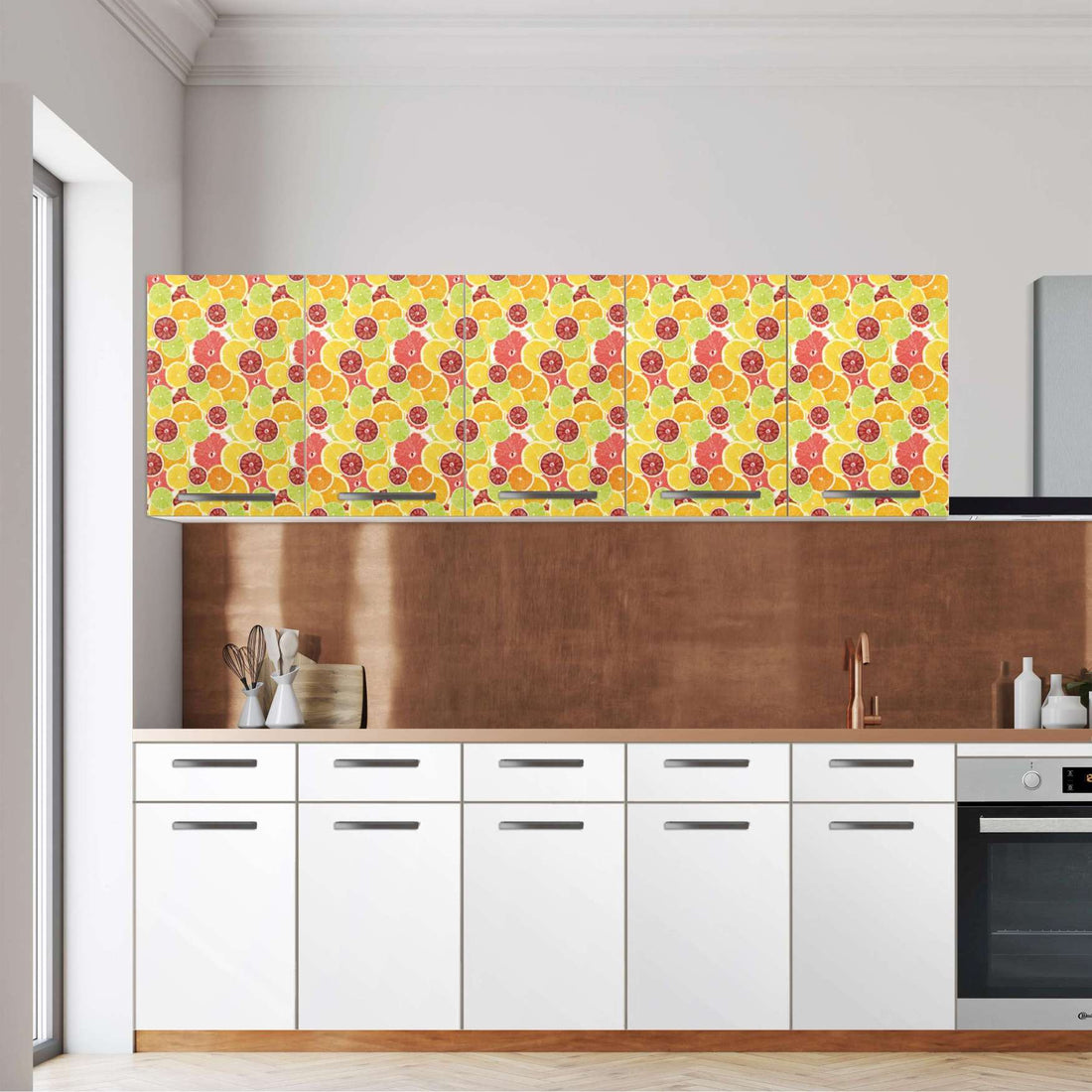 Klebefolie für die Küche -Citrus- Wandschrank 200x60 cm - Front