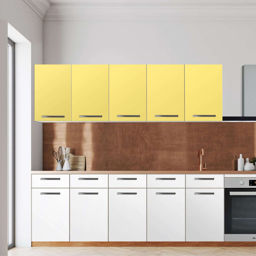 Klebefolie für die Küche -Gelb Light- Wandschrank 200x60 cm - Front