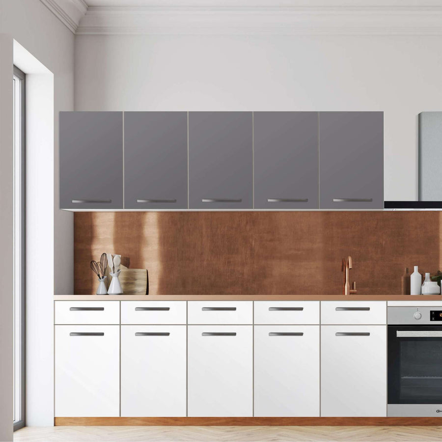 Klebefolie für die Küche -Grau Light- Wandschrank 200x60 cm - Front