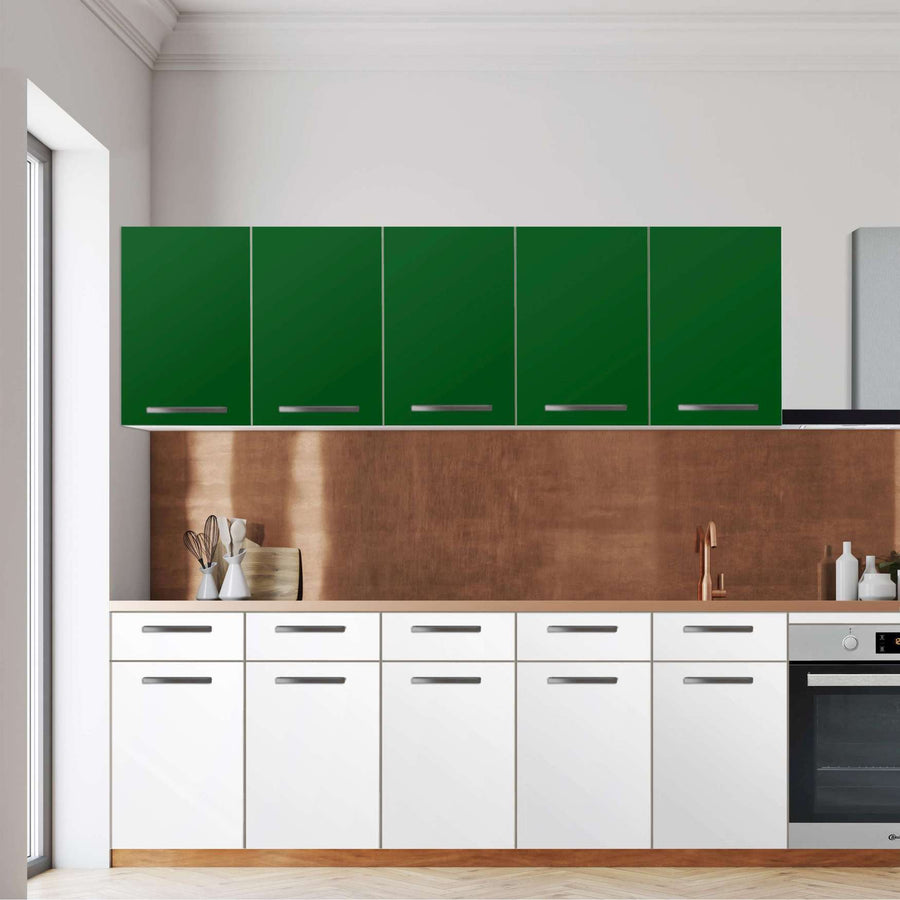 Klebefolie für die Küche -Grün Dark- Wandschrank 200x60 cm - Front