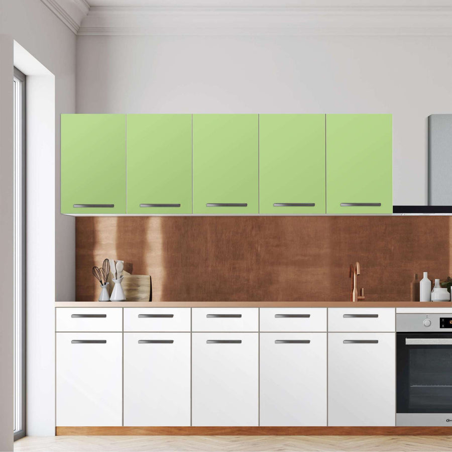 Klebefolie für die Küche -Hellgrün Light- Wandschrank 200x60 cm - Front