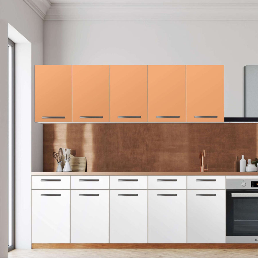 Klebefolie für die Küche -Orange Light- Wandschrank 200x60 cm - Front