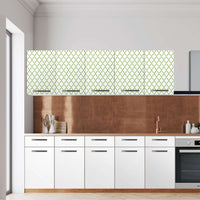 Klebefolie für die Küche -Retro Pattern - Grün- Wandschrank 200x60 cm - Front