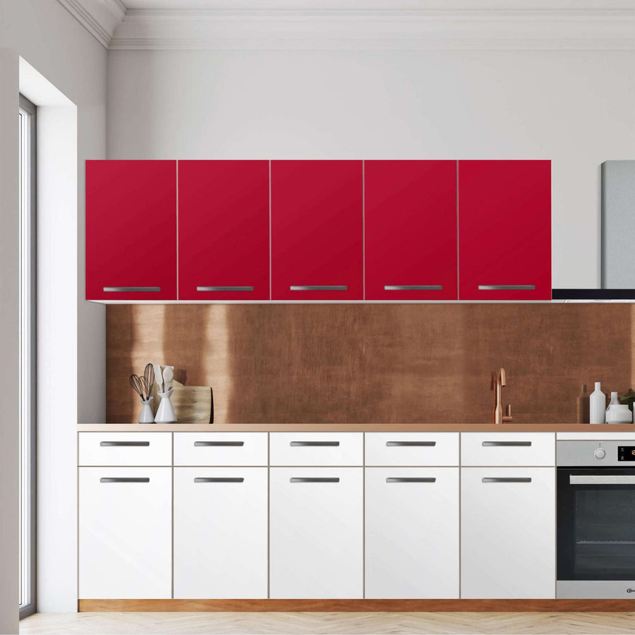 Klebefolie für die Küche -Rot Dark- Wandschrank 200x60 cm - Front